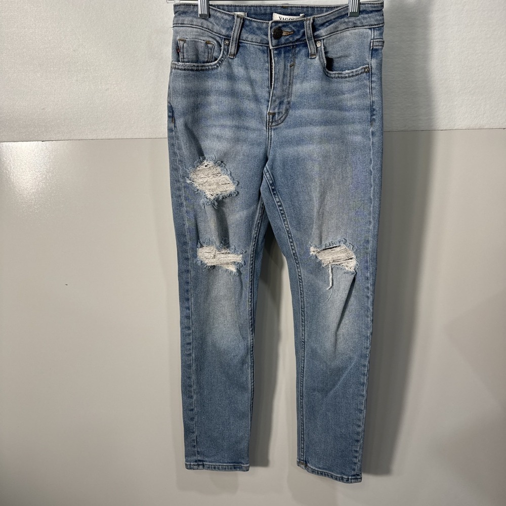 Vigoss Jeans Womens 24 Blue Frankie Slim Straight Light Wash Denim 110712